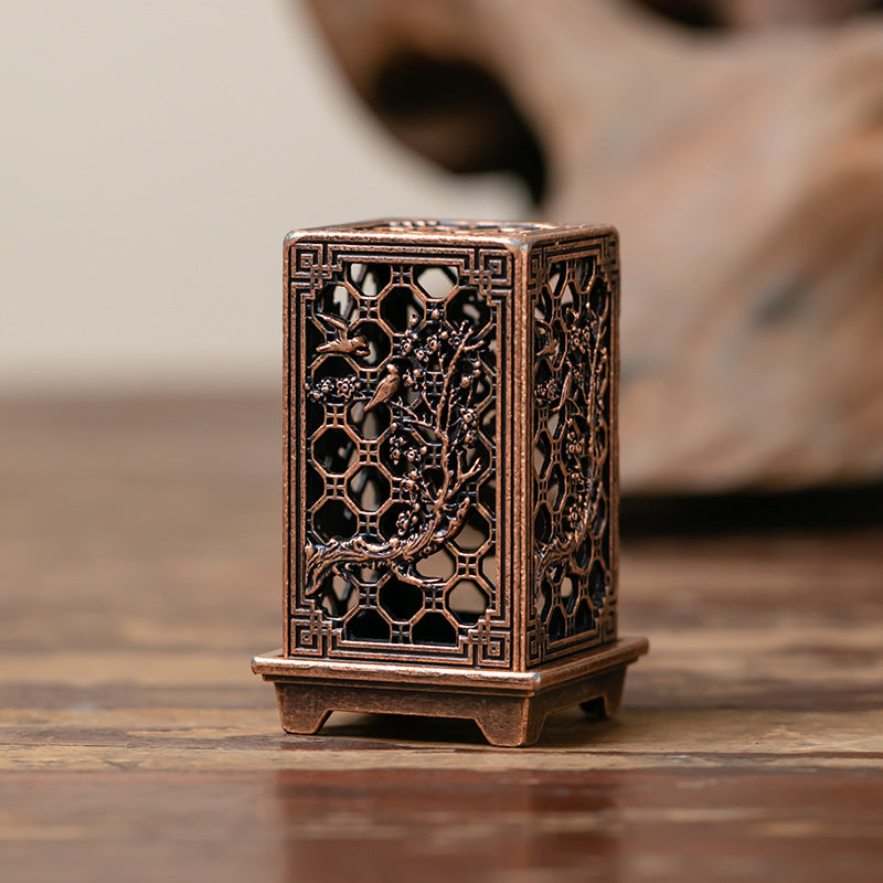 Vertical Baifu furnace is happy with the eyebrows and hollow incense burner office ornament creative alloy incense burner