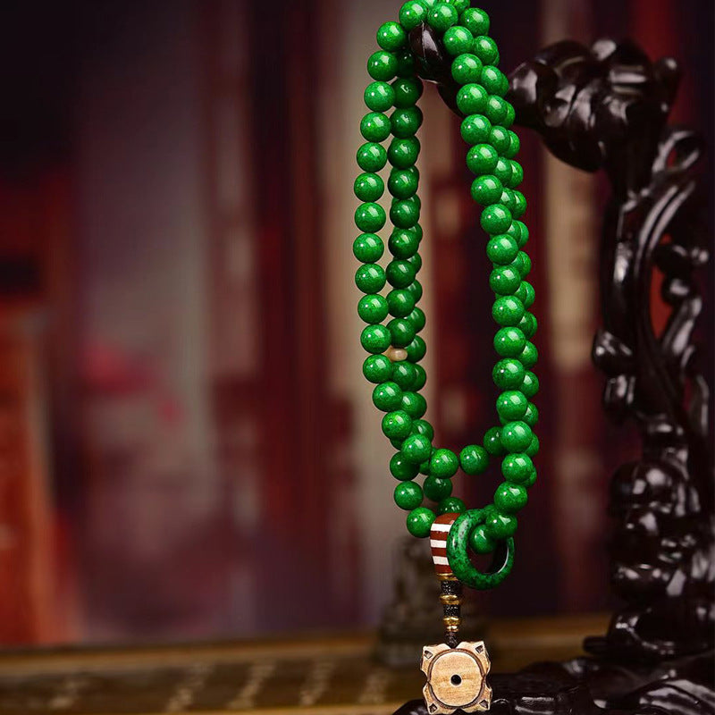 EverestArtstudios blessed EverestArtstudios Tibetan Horn-Look 108-Bead Mala with Agate and Bone Accents