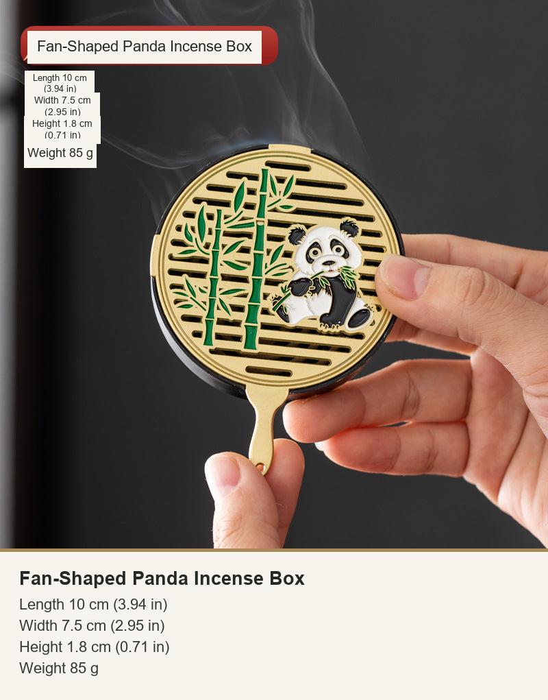 Fan-Shaped Panda Incense Box