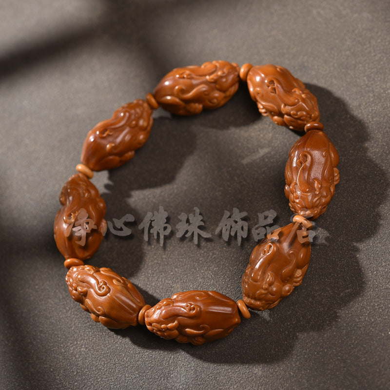 EverestArtstudios 橄榄核雕吉祥纹饰手串系列