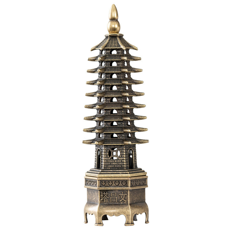 Wenchang Tower Incense Burner Home Ornament Crafts Office Decoration Desk Creative Ornament Sandalwood Thread Aromatherapy Burner