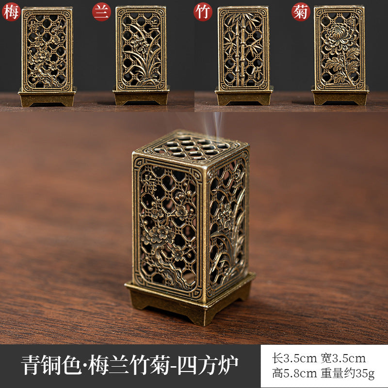 Cross-border explosive alloy creative small incense burner, auspicious cloud disk incense burner, incense road ornament, unicorn elephant tiger three-legged tripod burner
