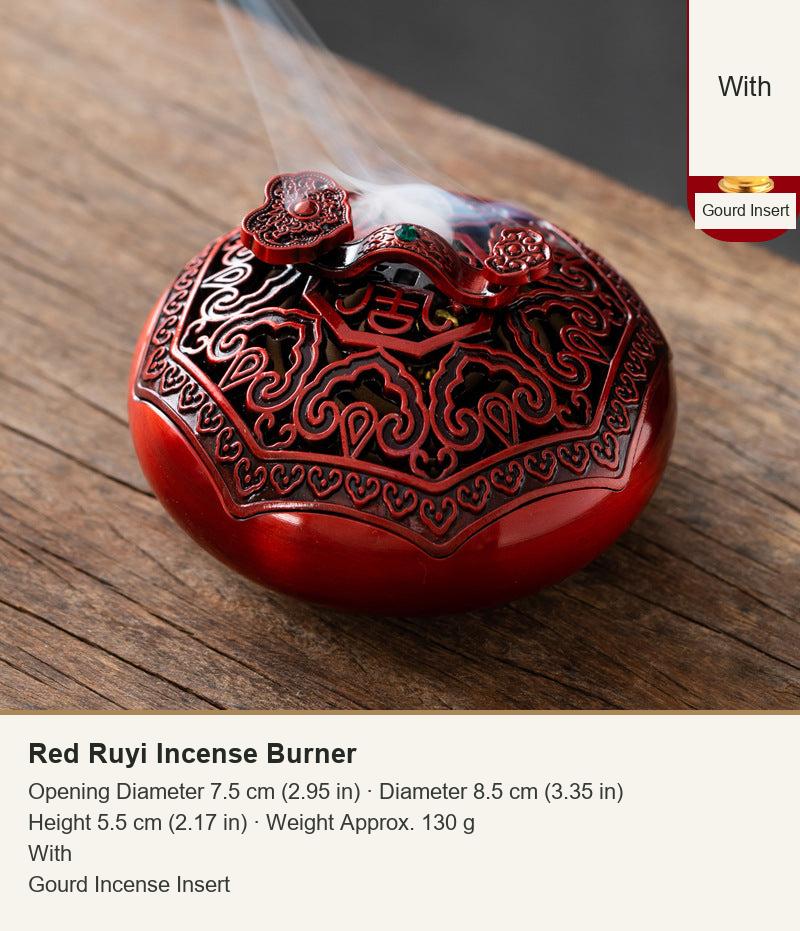 Red Ruyi Incense Burner