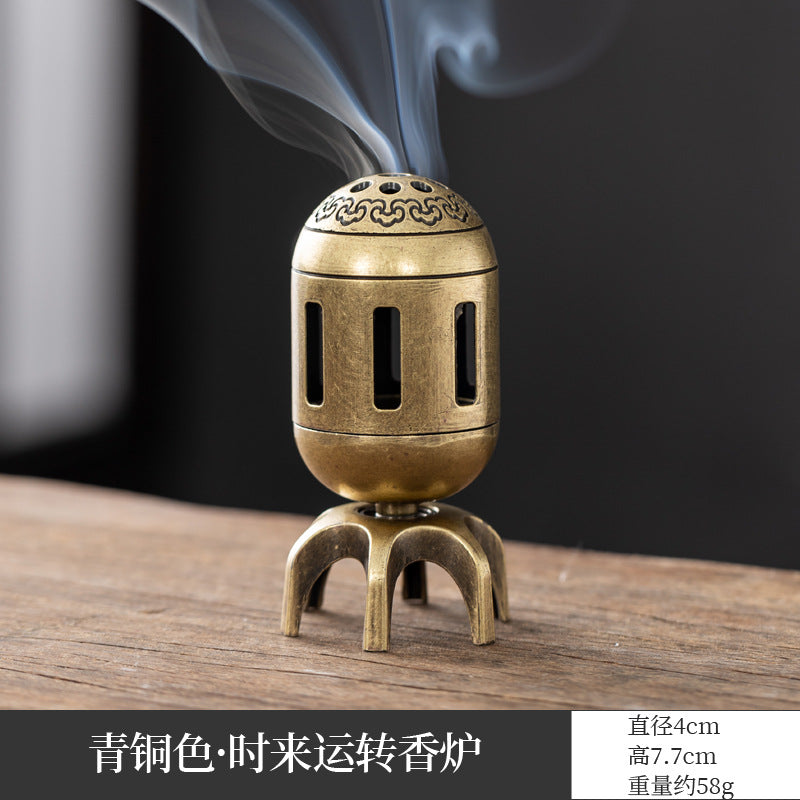 Vertical Baifu incense burner happy eyebrows square column hollow creative alloy small incense burner office aromatherapy ornament incense burner