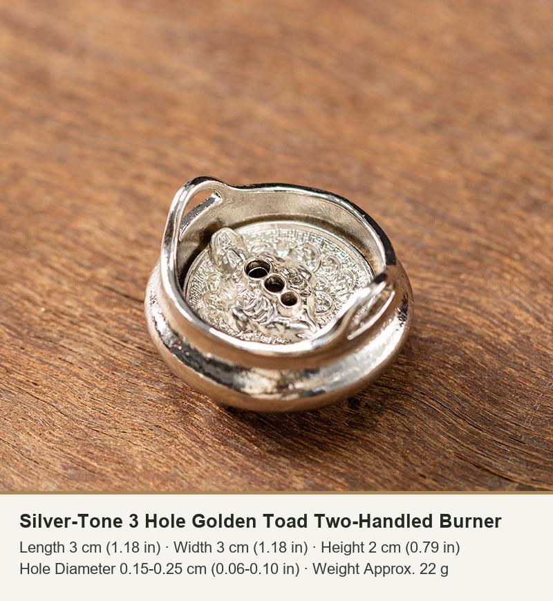 Silver-Tone 3 Hole Golden Toad Two-Handled Burner