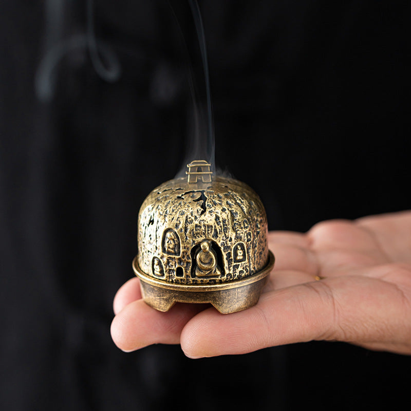 Dunhuang Mogao Grottoes Thousand Buddhas Painted Wall Alloy Aromatherapy Burner Xiaoxiangyun Nha Trang Agarwood Sandalwood Burner Zen Tea Ceremony Ornament