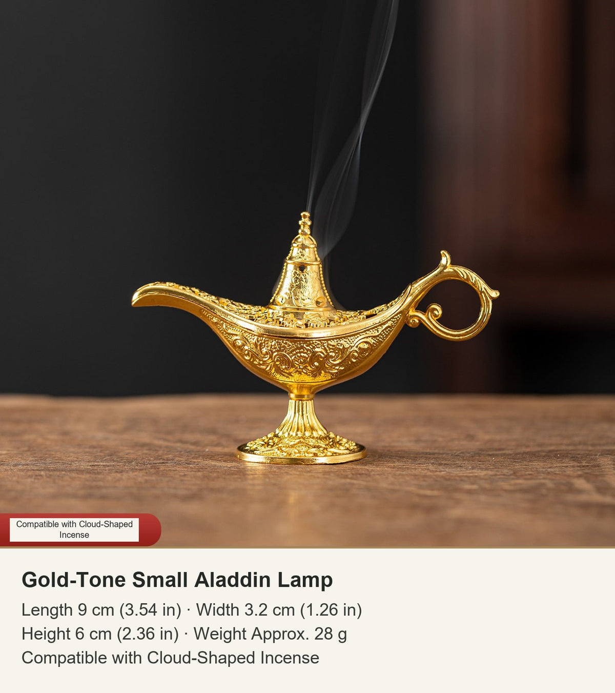 Gold-Tone Small Aladdin Lamp