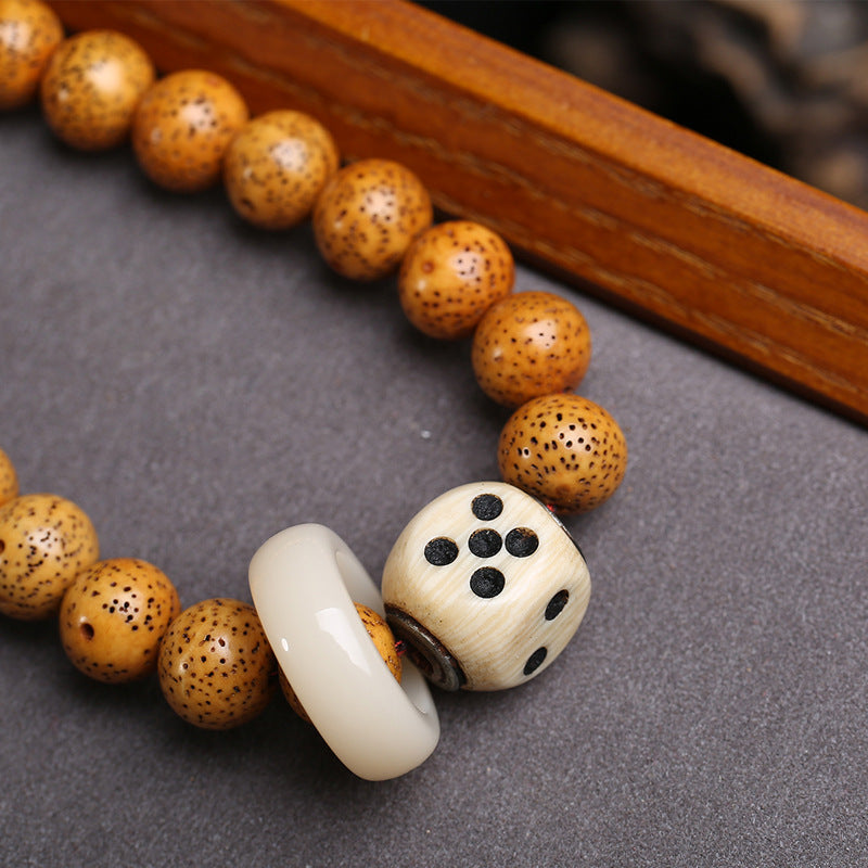 EverestArtstudios Xingyue Bodhi 108-Bead Mala Necklace with Textured Seed Beads