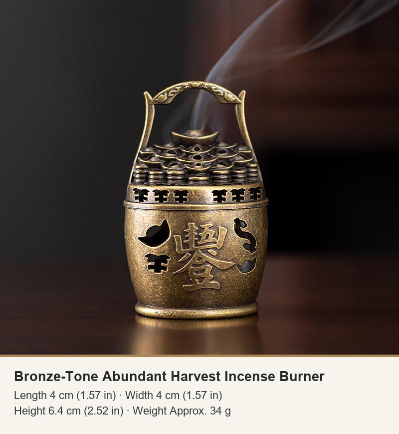 Bronze-Tone Abundant Harvest Incense Burner