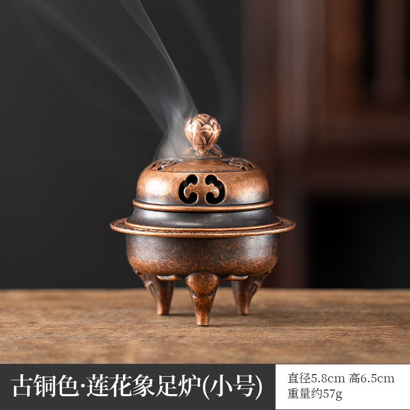 Xiangyun incense burner, hollow lotus burner, mini lotus seed aromatherapy burner, three-legged copper burner, porous Baolian lamp Boshan burner