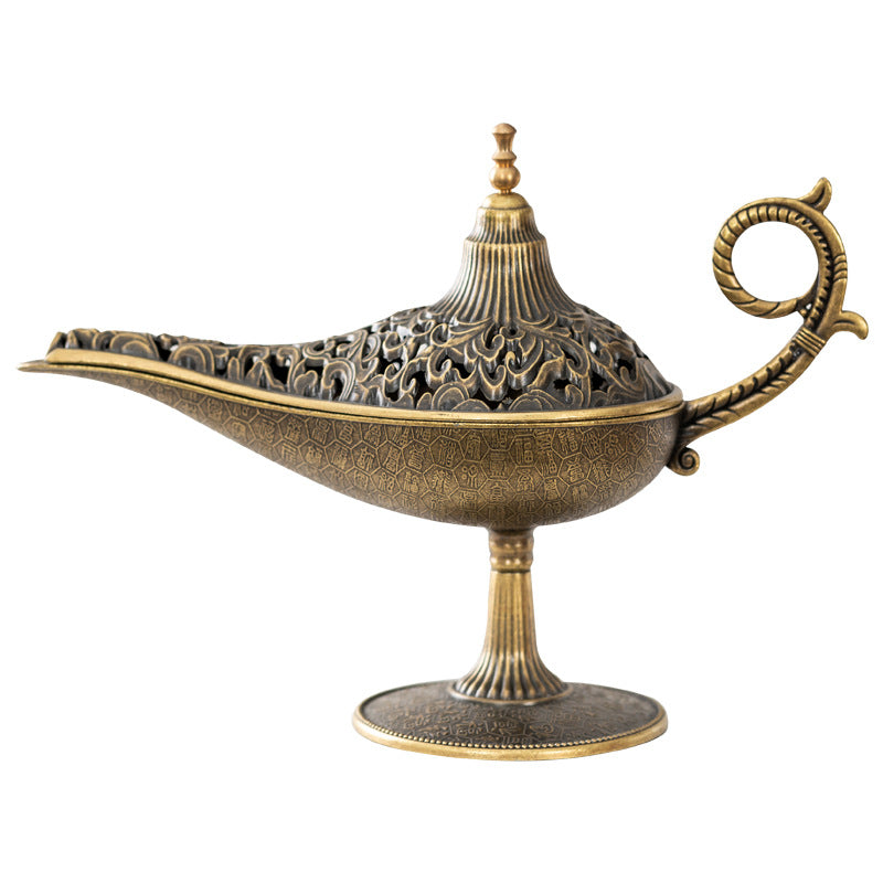 Search banner magic lamp incense burner alloy plate incense burner auspicious cloud sticky powder agarwood sandalwood pear tent fragrant tea ceremony ornament