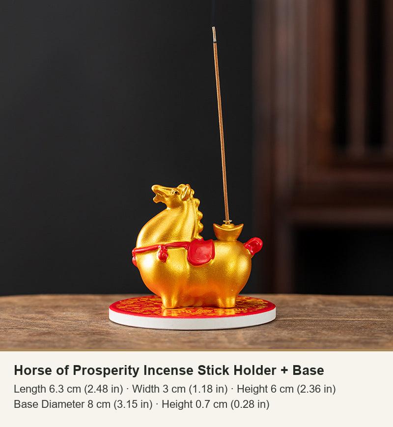 Horse of Prosperity Incense Stick Holder + Base
