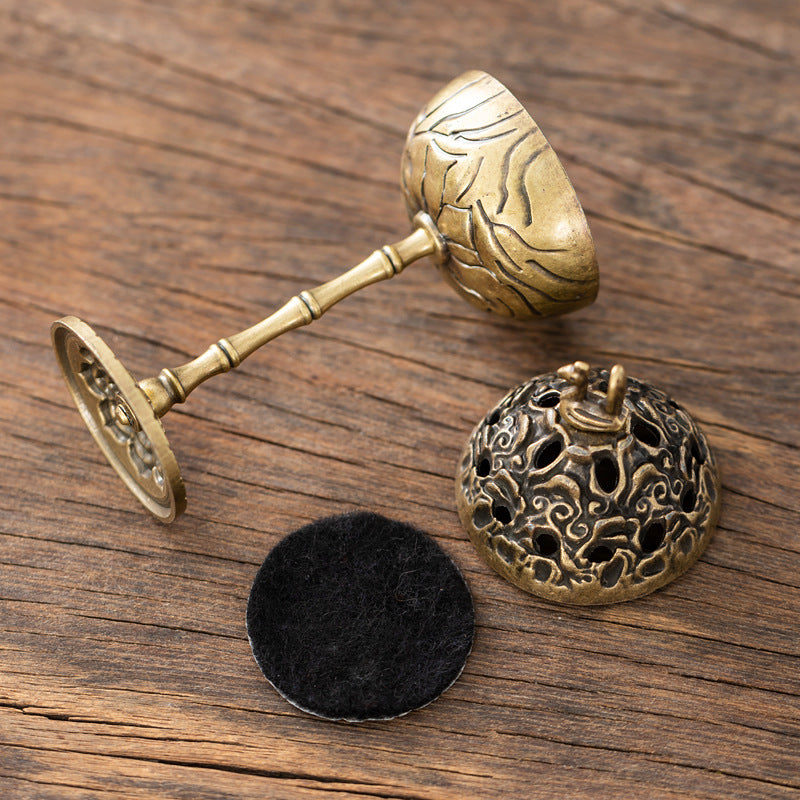 Golden magpie palace lamp Fulu plate incense burner household indoor small auspicious cloud incense burner alloy creative ornament