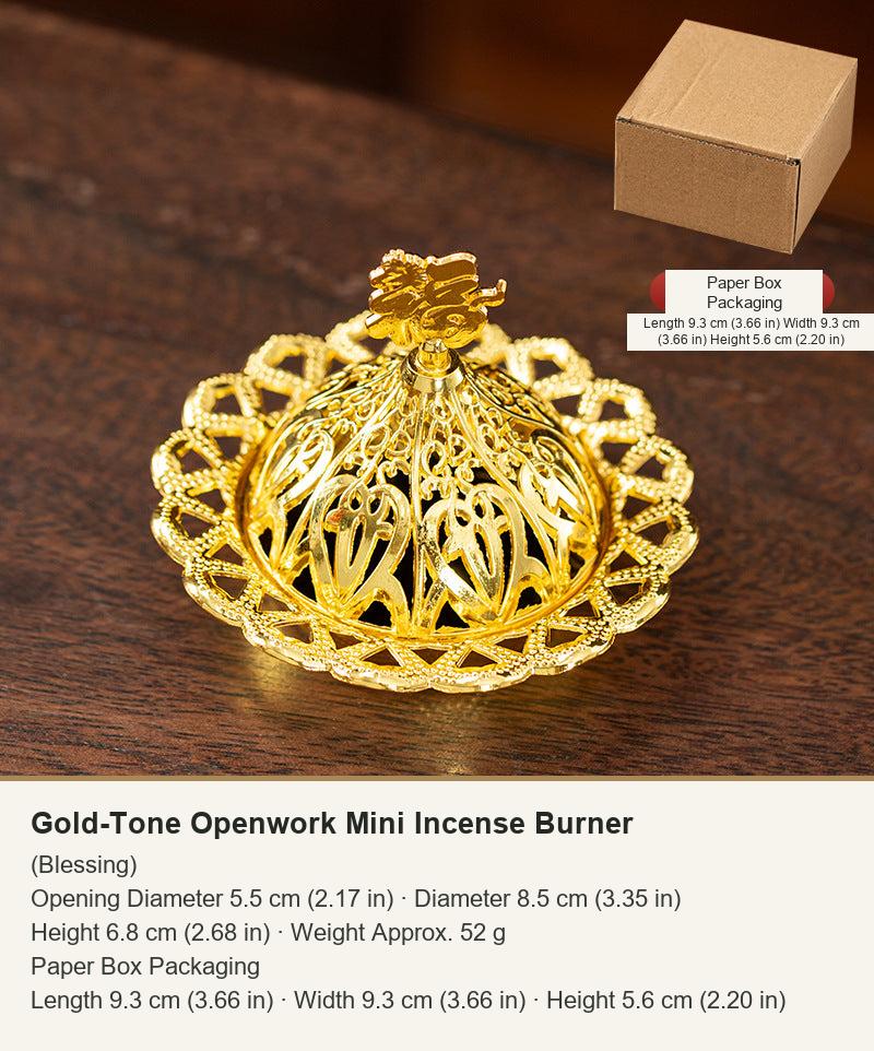 Gold-Tone Openwork Mini Incense Burner