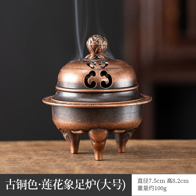 New Phoenix Kirin Three-legged Furnace Tianyuan Ding Furnace Xiaoxiangyun Sticky Powder Sandalwood Aromatherapy Furnace Alloy Incense Furnace Ornament