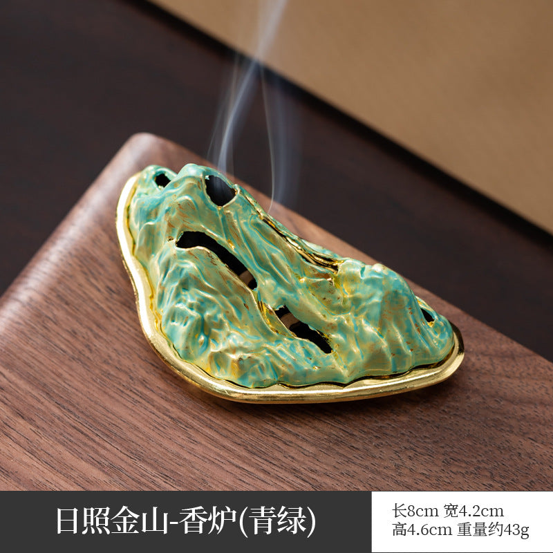 Chinese creative antique aromatherapy stove mini elephant foot lotus stove copper alloy household sandalwood pan incense three-legged stove ornament