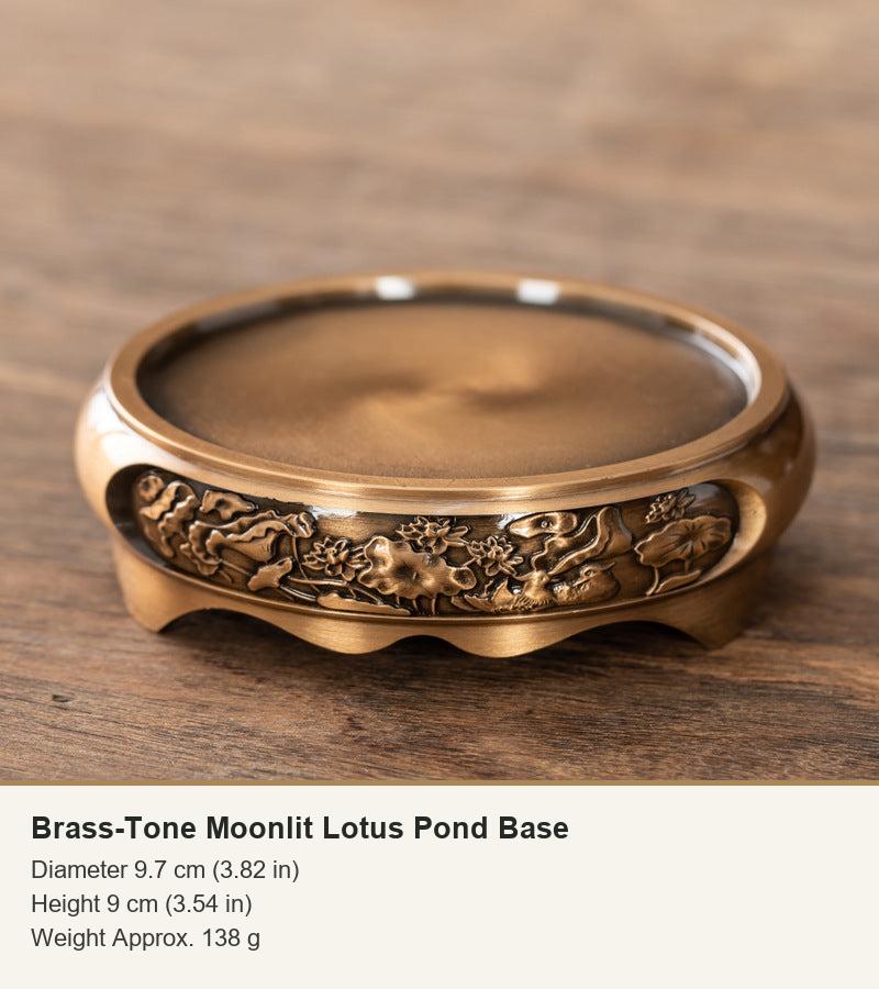 Brass-Tone Moonlit Lotus Pond Base