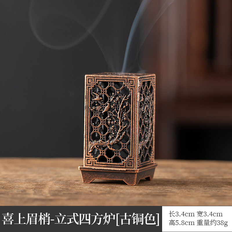Cross-border explosive alloy creative small incense burner, auspicious cloud disk incense burner, incense road ornament, unicorn elephant tiger three-legged tripod burner