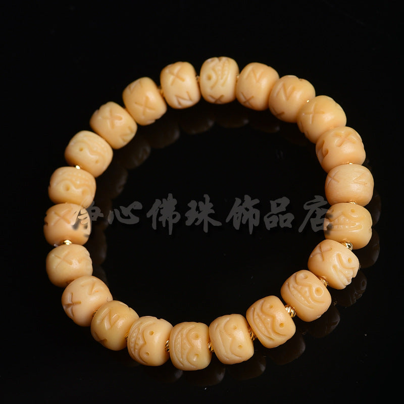 EverestArtstudios 鹿骨笑臉圖騰瑪瑙裝飾手鍊
