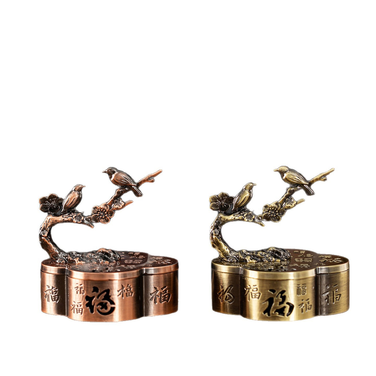 Fulu Shuangxi Creative Plum Blossom Incense Burner Xiangyun Disk Incense Burner Magpie Branch Sandalwood Burner Household Indoor Incense Ornament