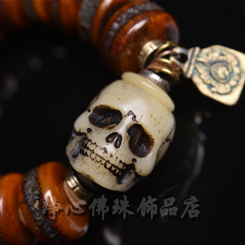 EverestArtstudios 骨碟珠骷髏裝飾手鍊