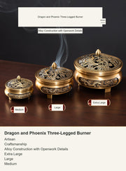 Dragon and Phoenix Three-Legged Burner