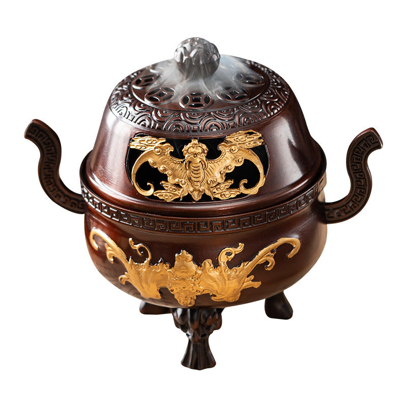 Bat tripod burner incense burner ornament alloy old craftsmanship retro household indoor sandalwood burner binaural burner