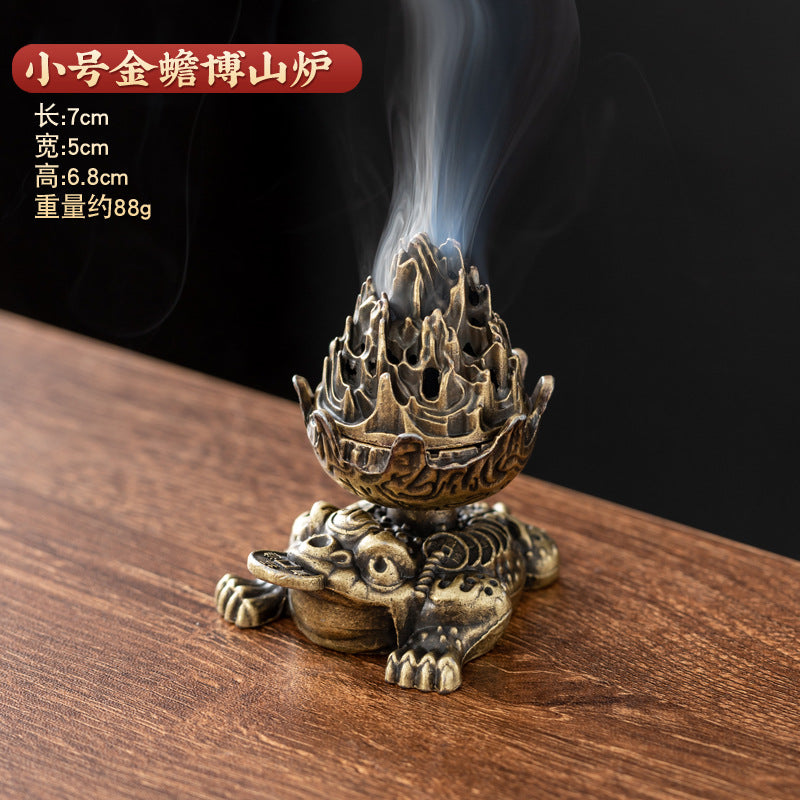 New Phoenix Kirin Three-legged Furnace Tianyuan Ding Furnace Xiaoxiangyun Sticky Powder Sandalwood Aromatherapy Furnace Alloy Incense Furnace Ornament