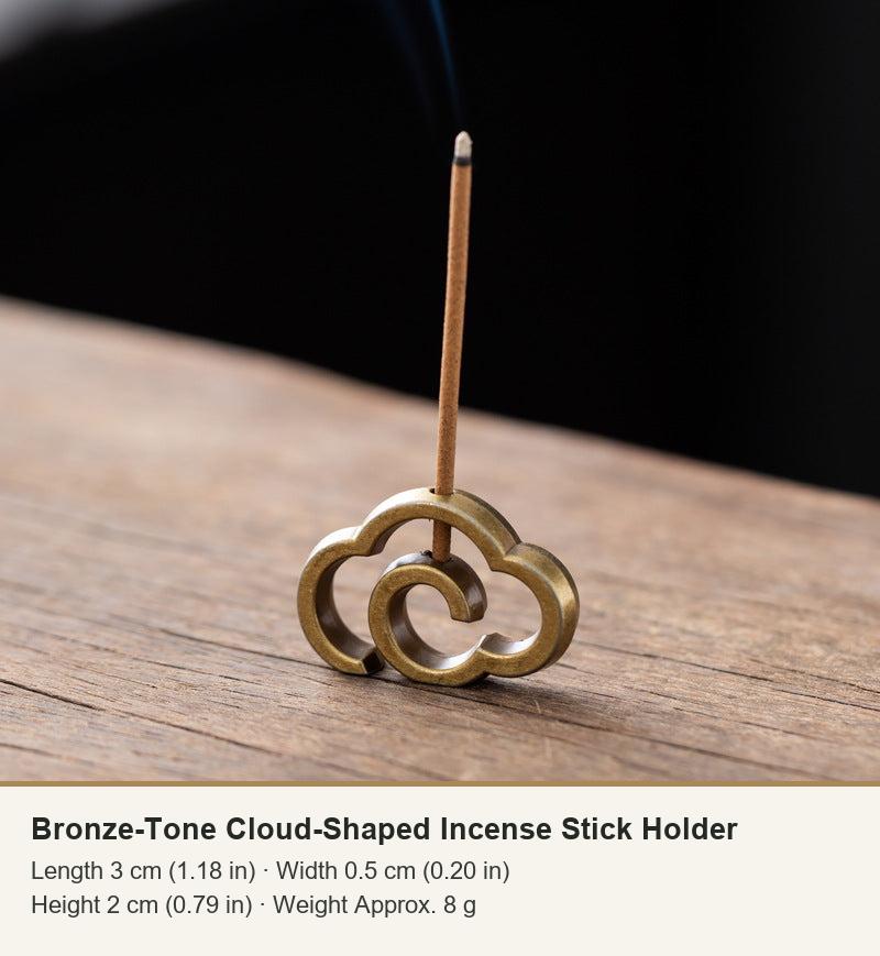 Bronze-Tone Cloud-Shaped Incense Stick Holder
