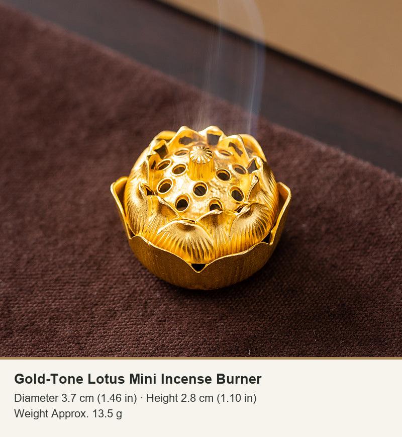 Gold-Tone Lotus Mini Incense Burner