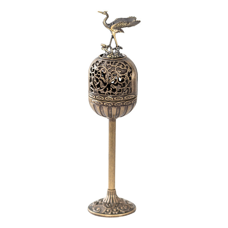 Golden magpie palace lamp Fulu plate incense burner household indoor small auspicious cloud incense burner alloy creative ornament