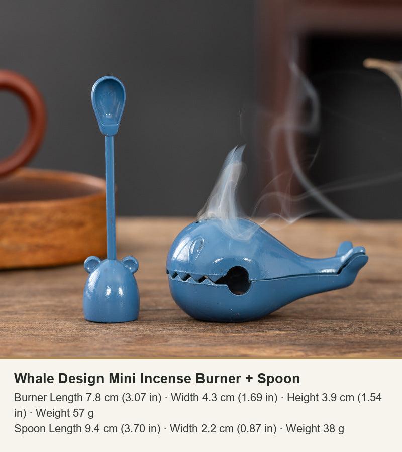 Whale Design Mini Incense Burner + Spoon