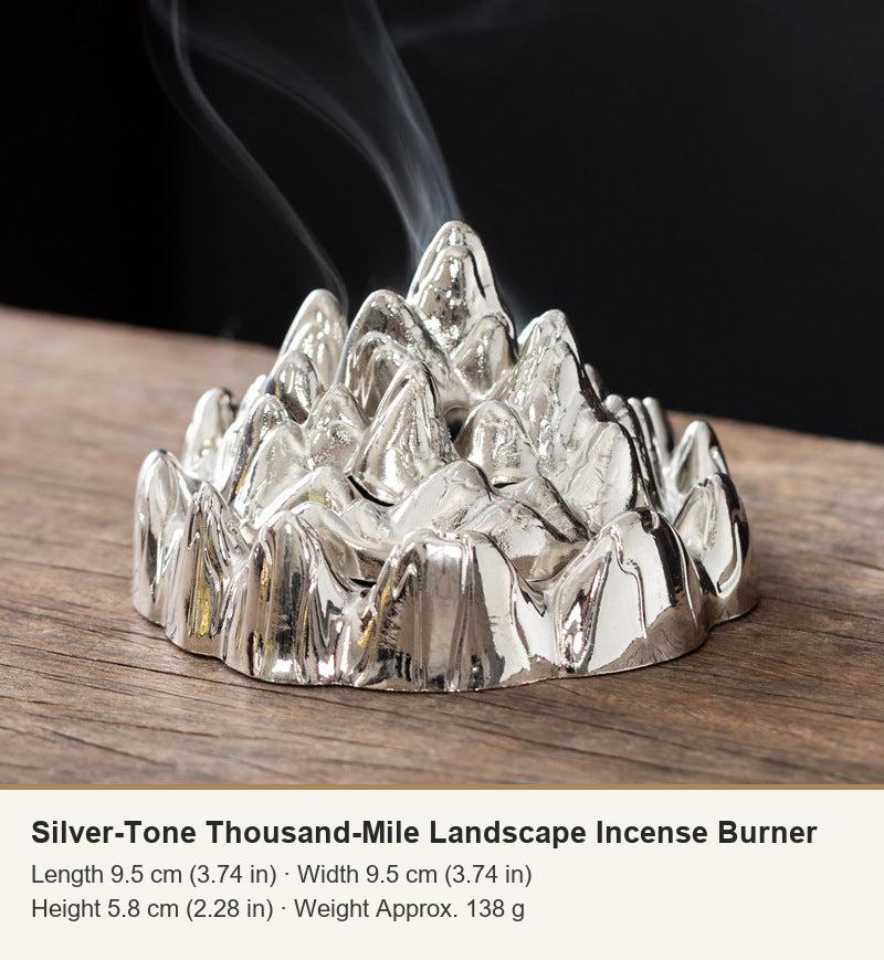 Silver-Tone Thousand-Mile Landscape Incense Burner