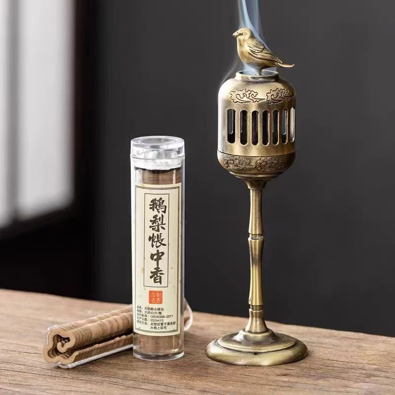 Golden Magpie Palace Lantern Incense Burner No Sticky Powder Small Xiangyun Sandalwood Incense Burner Household Indoor Aromatherapy Burner Crane Spreading Wings Vertical Burner