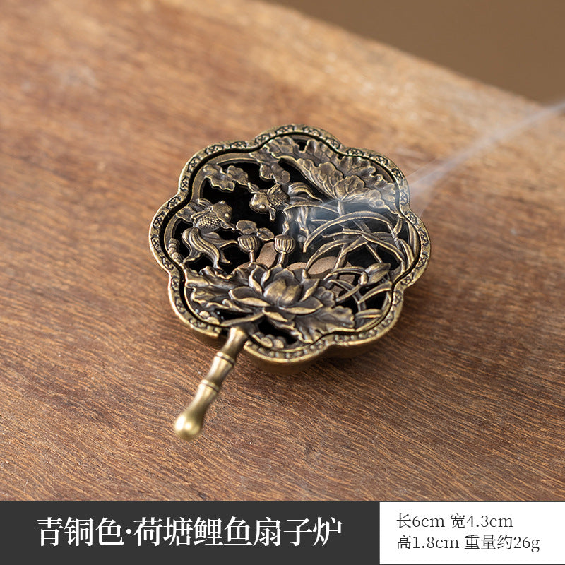 圣诞老人麋鹿香炉家用室内装饰摆件檀香盘香炉祥云小香炉工艺品香炉