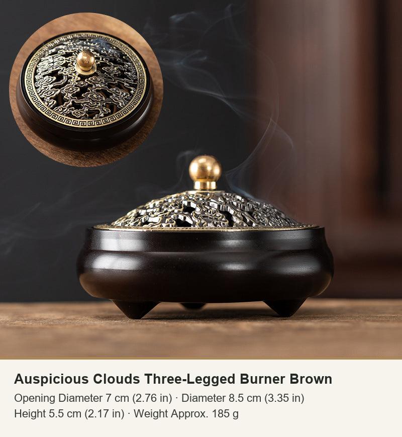 Auspicious Clouds Three-Legged Burner Brown