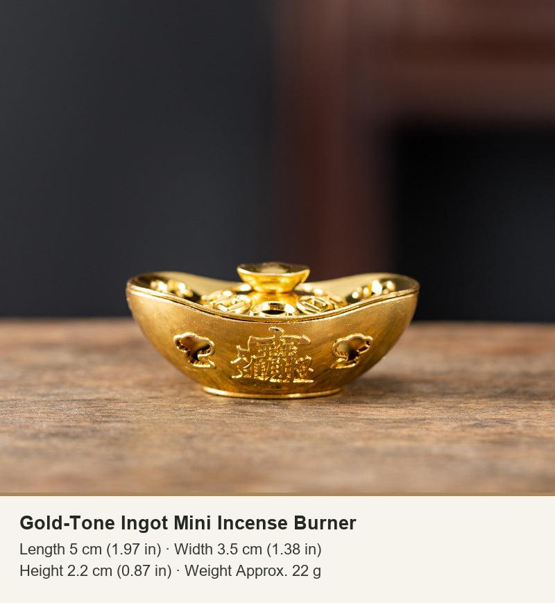 Gold-Tone Ingot Mini Incense Burner