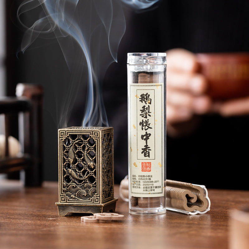 Cross-border hot-selling small incense burner hollow creative alloy small incense burner office incense burner ornament plate incense burner
