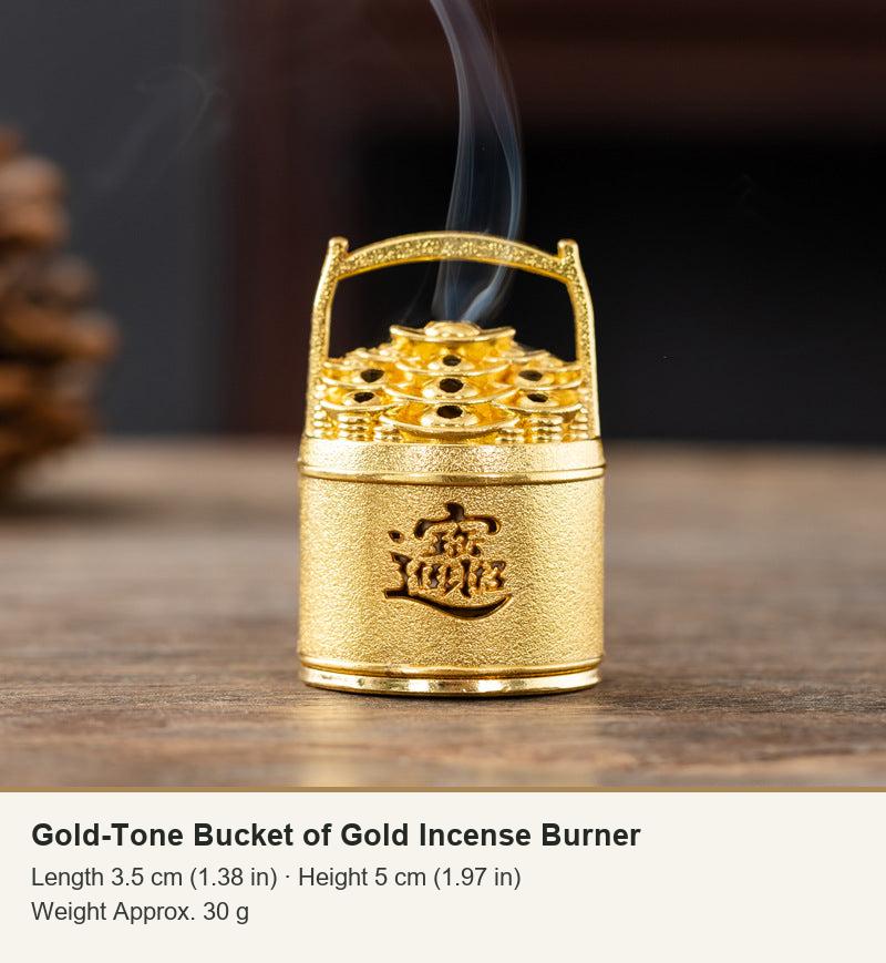 Gold-Tone Bucket of Gold Incense Burner