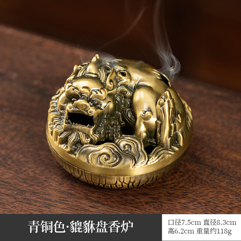 圣诞老人麋鹿香炉家用室内装饰摆件檀香盘香炉祥云小香炉工艺品香炉