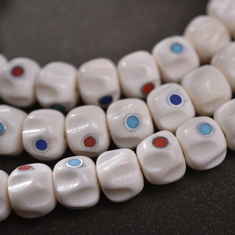 EverestArtstudios 开光 牦牛骨与菩提子镶嵌 108颗 DIY 念珠串