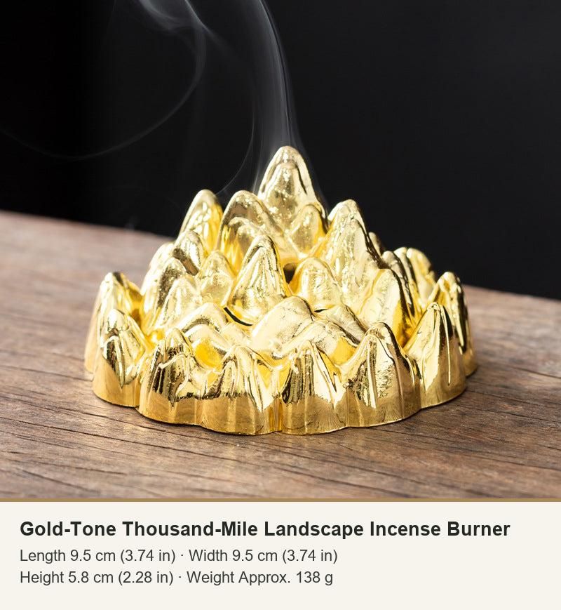 Gold-Tone Thousand-Mile Landscape Incense Burner