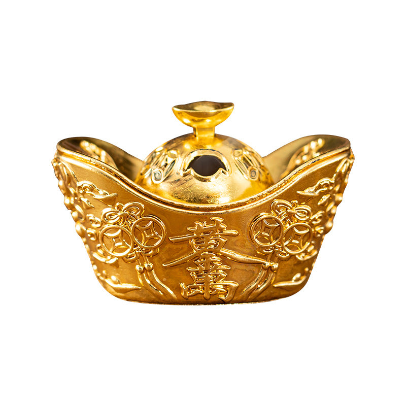 Explosive gold ingot daily bucket aromatherapy burner small auspicious cloud disk incense burner household Buddha aromatherapy incense burner tea ceremony ornament