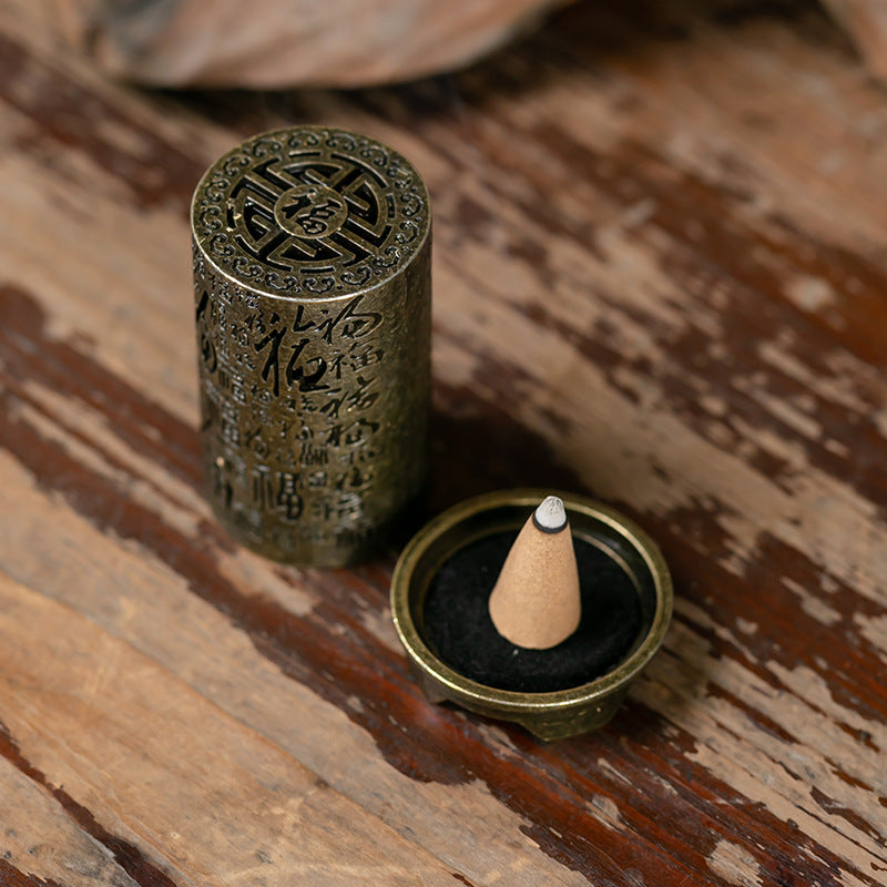 Vertical Baifu furnace is happy with the eyebrows and hollow incense burner office ornament creative alloy incense burner