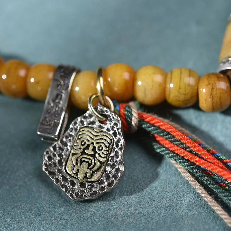 EverestArtstudios blessed EverestArtstudios Natural Camel Bone 108-Bead Mala with Zaki Lhamo Gau Pendant