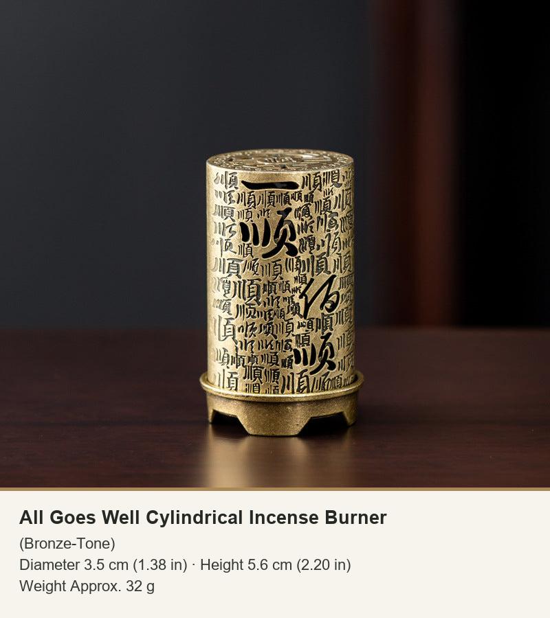 All Goes Well Cylindrical Incense Burner
