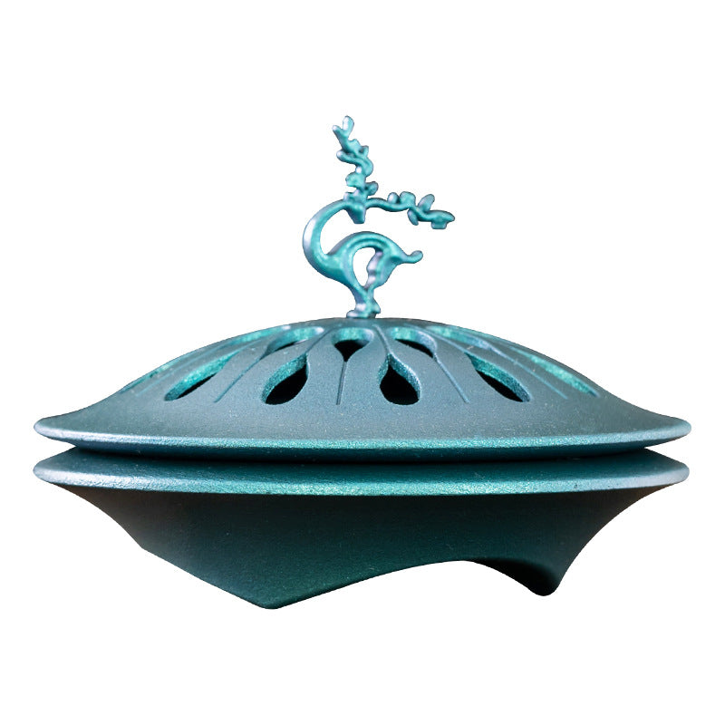 Zen incense burner auspicious deer plate incense burner household desktop tea ceremony ornament one deer incense with sandalwood agarwood plate incense burner
