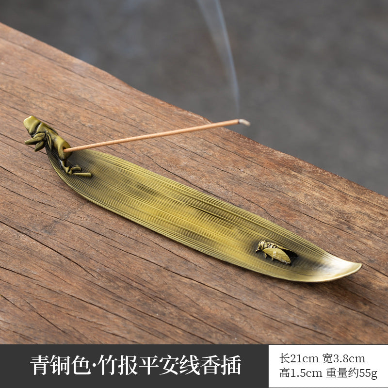 仿古祥云线香插创意香道檀香盘香炉佛堂茶道莲花沉香香炉配件