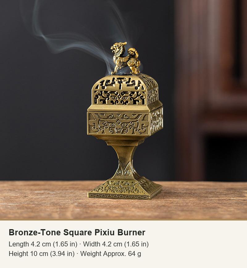 Bronze-Tone Square Pixiu Burner
