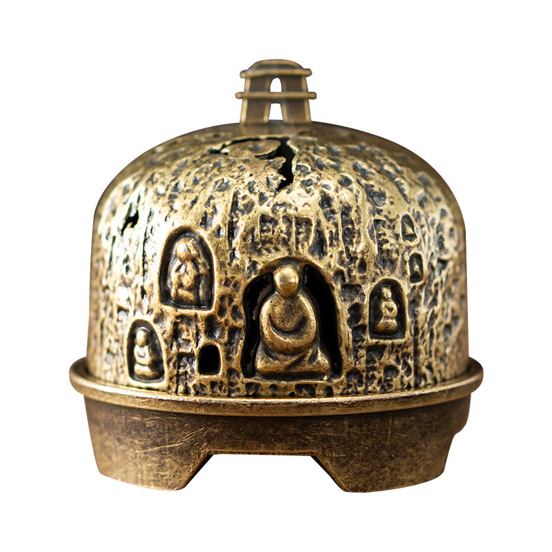 Dunhuang Mogao Grottoes Thousand Buddhas Painted Wall Alloy Aromatherapy Burner Xiaoxiangyun Nha Trang Agarwood Sandalwood Burner Zen Tea Ceremony Ornament